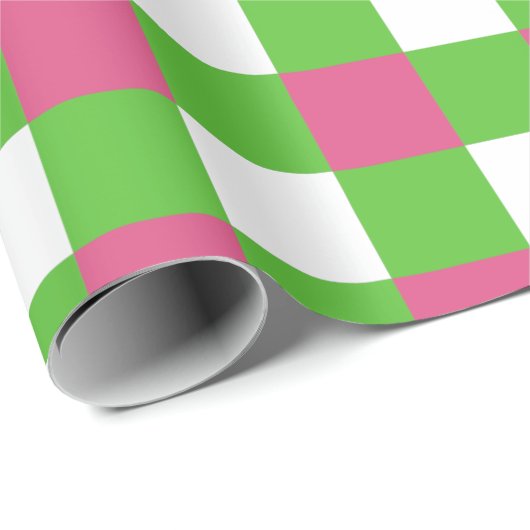 Buffalo Kariert| AKA Pink & Green Studentinnenverb Geschenkpapier (Rolleneckpunkt)