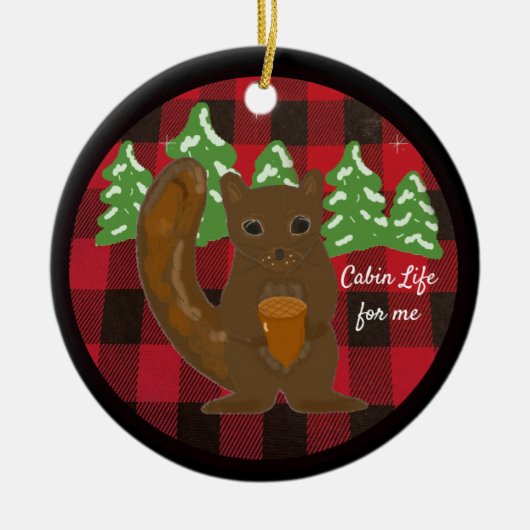 Buffalo Kariert Animal Cabin Life Keramik Ornament (Vorne)