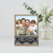 Buffalo Kariert auf Kraft Frohe Weihnachts-Foto Postkarte (Stehend Vorderseite)