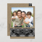 Buffalo Kariert auf Kraft Frohe Weihnachts-Foto Postkarte (Vorne/Hinten)