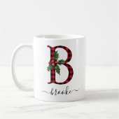 Buffalo Kariert B Monogram Weihnachtskaffee Tasse (Links)
