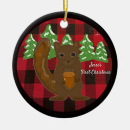 Buffalo Kariert Baby First Christmas Ornament