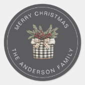 Buffalo Kariert Basket Runder Aufkleber (Vorderseite)