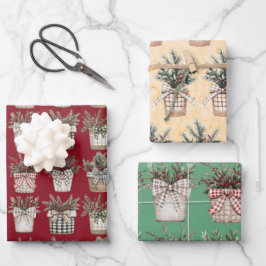 Buffalo Kariert Basket | Weihnachten im Bauernhof Geschenkpapier Set