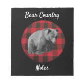 Buffalo Kariert Bear Country Notes Notizblock (Vorderseite)