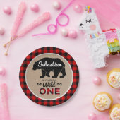 Buffalo Kariert Bear Lumberjack Wild Einen Geburts Pappteller (Party)