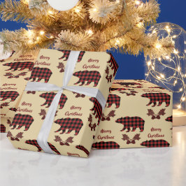 Buffalo Kariert Bear Pattern Weihnachten Geschenkpapier