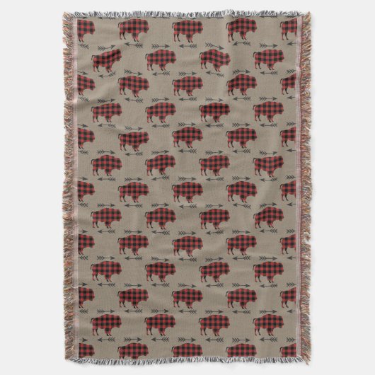 Buffalo Kariert Bison on Tan Decke (Vorderseite Vertikal)