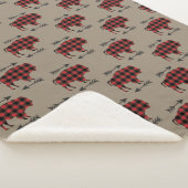 Buffalo Kariert Bison on Tan Sherpadecke (3/4)