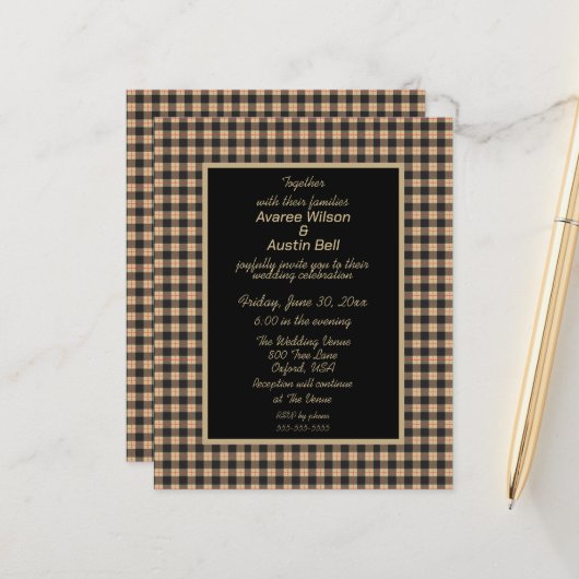 Buffalo Kariert Black and Gold (Vorderseite/Rückseite Beispiel)