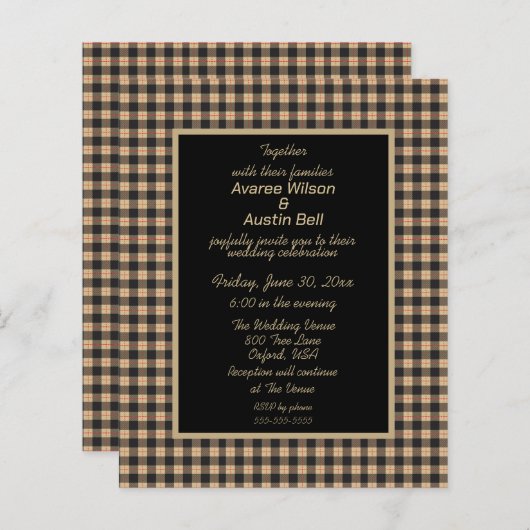 Buffalo Kariert Black and Gold (Vorne/Hinten)