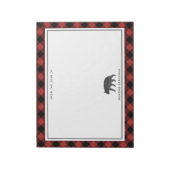Buffalo Kariert Black Bear Personalisiert Notizblock (Rotiert)