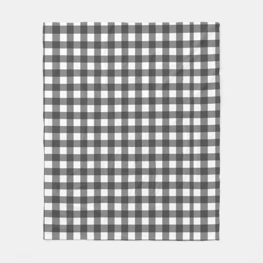 Buffalo Kariert Blanket - Schwarz und Weiß, gemütl Fleecedecke (Vorderseite)