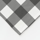 Buffalo Kariert Blanket - Schwarz und Weiß, gemütl Fleecedecke (Ecke)