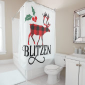 Buffalo Kariert Blitzen Reindeer Duschvorhang (Beispiel)