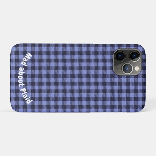 Buffalo Kariert Blue & Black Monogram Simple | Case-Mate iPhone Hülle (Rückseite (Horizontal))