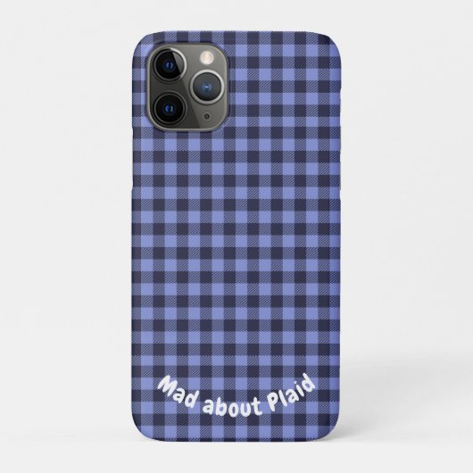 Buffalo Kariert Blue & Black Monogram Simple | Case-Mate iPhone Hülle (Rückseite)