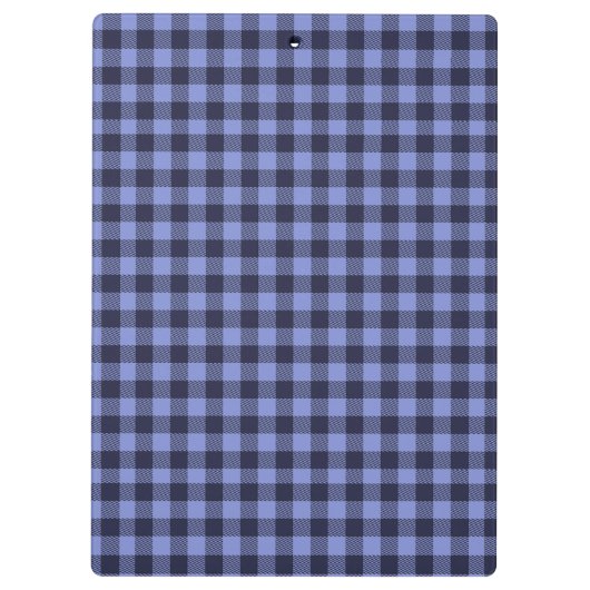 Buffalo Kariert Blue & Black Monogram Simple | Klemmbrett (Rückseite)