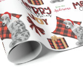 Buffalo Kariert Blue Merle Aussie Dog Weihnachten Geschenkpapier (Rolleneckpunkt)
