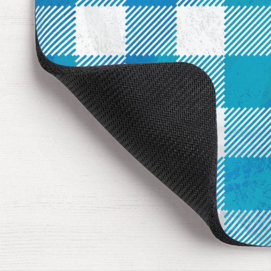 Buffalo Kariert Blue und White Mousepad (Ecke)