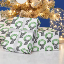 Buffalo Kariert Bow Wreath Wrapping Paper Geschenkpapier