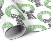 Buffalo Kariert Bow Wreath Wrapping Paper Geschenkpapier (Rolleneckpunkt)