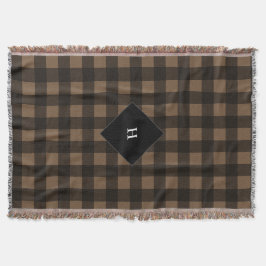Buffalo Kariert Brown Monogram Decke