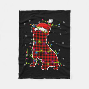 Buffalo Kariert Bulldog Santa Christmas Pajama Mat Fleecedecke