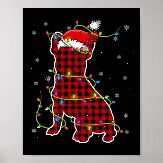 Buffalo Kariert Bulldog Santa Christmas Pajama Mat Poster (Vorne)