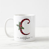 Buffalo Kariert C Monogram Weihnachtskaffee Tasse (Links)