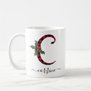 Buffalo Kariert C Monogram Weihnachtskaffee Tasse