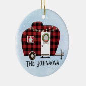 Buffalo Kariert Camper Weihnachtsdekoration Keramik Ornament (Rechts)