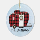Buffalo Kariert Camper Weihnachtsdekoration Keramik Ornament (Links)