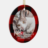 Buffalo Kariert Cat Erstes Foto Keramik Ornament (Rechts)