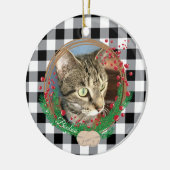 Buffalo Kariert Cat Foto Ornament mit Kamin (Links)