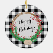 Buffalo Kariert Cat Foto Ornament mit Kamin (Hinten)