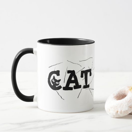 Buffalo Kariert CAT MAMA Pawprint und Haar Tasse (Mit Donut)
