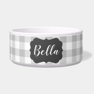 Buffalo Kariert Chalkboard Label Individuelle Name Napf