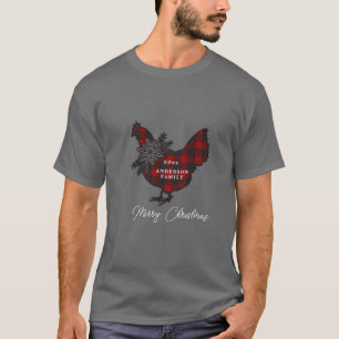 Buffalo kariert Chicken Monogram Holiday T-Shirt