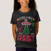 Buffalo Kariert Christlich Jesus Weihnachten begin T-Shirt (Vorderseite)