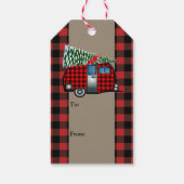 Buffalo Kariert Christmas Camper Trailer Geschenkanhänger (Rückseite)