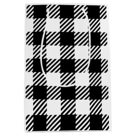 Buffalo Kariert Classic Designer Stil Schwarz-weiß Mittlere Geschenktüte