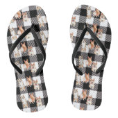 Buffalo Kariert Corgi Dog Wasserfarbe Badesandalen (Fußbett)