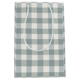 Buffalo Kariert Country Bauernhof Grün Weiß Mittlere Geschenktüte