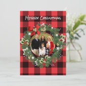 Buffalo Kariert Custom Foto Weihnachtsschaden Feiertagskarte (Stehend Vorderseite)