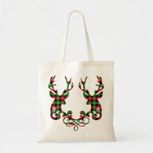 Buffalo Kariert Deer Christmas Antlers Holiday Tragetasche