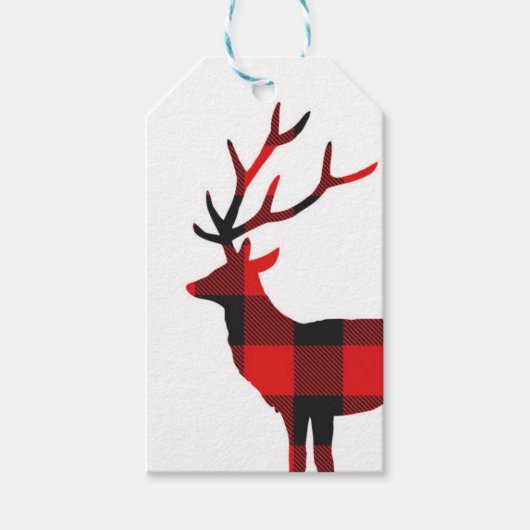 Buffalo Kariert Deer | Gift Tags Geschenkanhänger (Vorderseite)