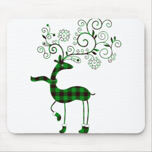 Buffalo Kariert Deer Holiday Weihnachten Mousepad