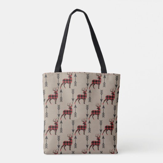 Buffalo Kariert Deer Pattern auf Tan Tasche (Rückseite)