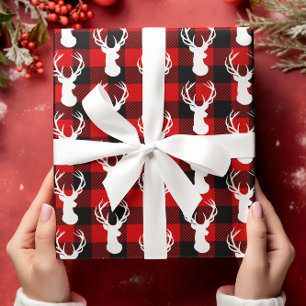 Buffalo Kariert Deer Rustic Country Woodland Geschenkpapier